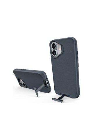 Bix Apple Uyumlu iPhone 16 Plus Vortex Magsafe Kılıf Stand Özellikli 3x Korumalı Mikro Fiber İç Yüzey Lacivert Lacivert
