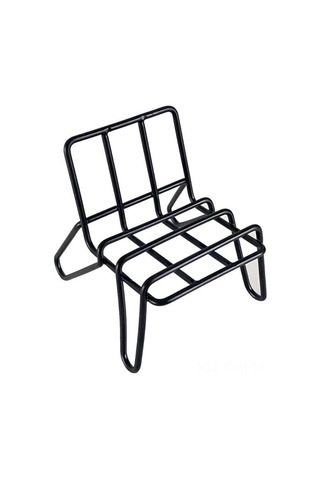 Geeksen Siyah Sandalye Şekilli Dikey Tel Masaüstü Telefon Tutucu