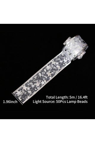 Neevoyu 5m 50 Led Renkli Işıklı Noel Ribbon, Pilli Sürekli Açık, Noel Ağacı Hediyelik Dekorasyon Işığı