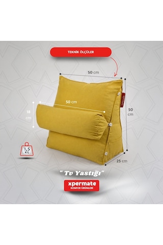 Xpermate Sırt, Bel, Boyun Destekli TV Okuma Yastığı Ameliyat Sonrası Sarı