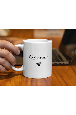 Hicran İsimli Kupa Bardak, İsimli Bardak, Hediye Kupa Bardak, Kahve Kupa Bardak Beyaz