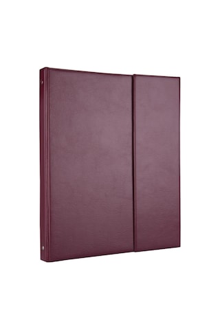 Evrak Sunum Tanıtım Firma Klasörü Sekreterlik A4 4 Halkalı Ring Binder File 250 Yaprak Kapasiteli 27x33 Cm Bordo