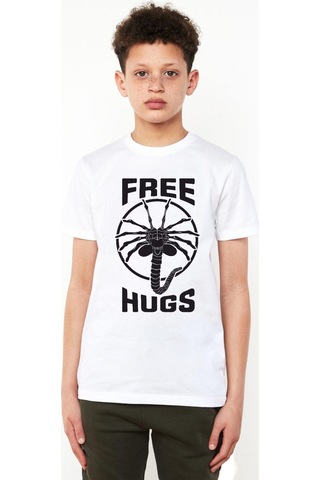 Free Facehugger Hugs Beyaz Çocuk Bisikletyaka Tshirt Beyaz