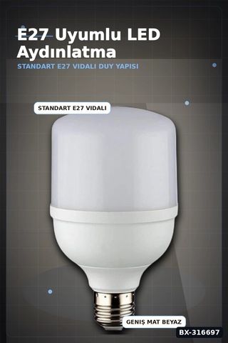 Led Torch Ampul 20w 3200k Gün Işığı E27 Duy 1980 Lümen Ev Ofis Aydınlatması 1 Adet Bx-316697