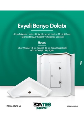 Üçgen Evyeli Banyo Dolabı Beyaz