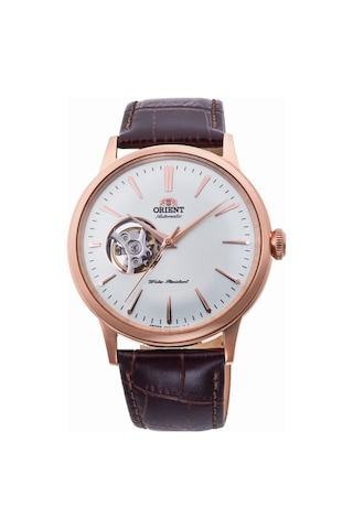 Orient Bambino Ra-ag0001s30b Kurmalı Otomatik Deri Kahverengi Beyaz Kadran Open Heart 41 Mm Erkek Kol Saati