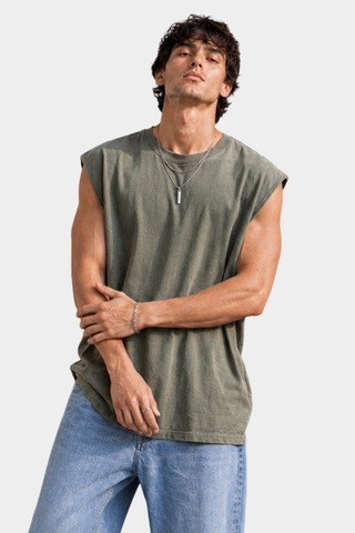 Thiff Erkek Oversize Kolsuz T-shirt Tişört Atlet Küf