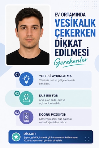 Biyometrik Vesikalık Fotoğraf 12 Adet