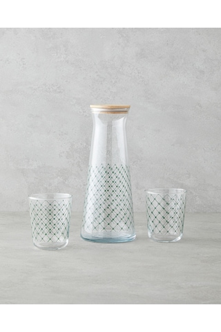 English Home Greentide Cam 3 Parça Su Takımı 1150 Ml + 315 Ml Yeşil Yeşil