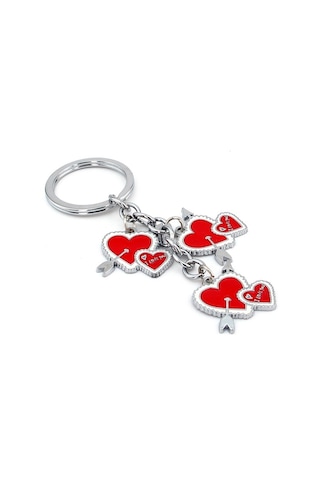 Kırmızı Kalp Ok Aşk I Love You Metal Anahtarlık Kc869