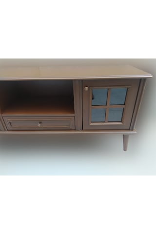 Tv Sehpası Windovs Model Pencere Ahşap Kayın Avangart Aslan Ayak Ceviz Renk 150 Cm El Yapımı