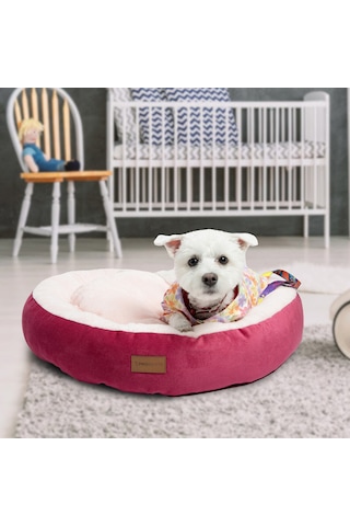 Peluş Minderli Küçük Ve Orta Irk Kedi Köpek Yatağı 62x65 Cm - Pem