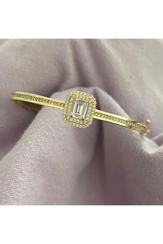 8 Ayar Altın Baget Kelepçe Yeşil