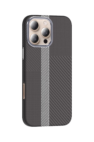 Apple Uyumlu iPhone 16 Pro Max Kılıf M-safe Şarj Özellikli Karbon Fiber Görünümlü Zore Gros Kapak