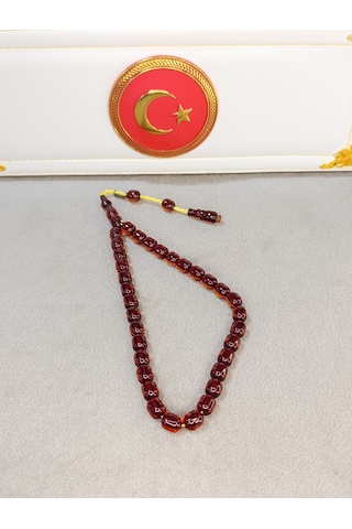 Ateş Kehribar Tesbih Dabbas Usta Yapımı