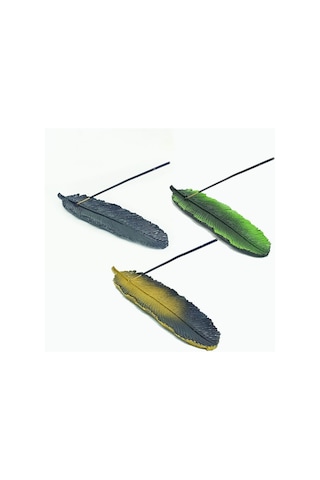 Tüy Çubuk Tütsülük Üçlü Takım Yeşil Siyah Sarı