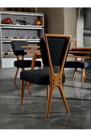 Venüs Ahşap İskandinav Sandalye Siyah