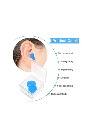 Uyku İçin Kulak Tıkacı Yumuşak Yeniden Kullanılabilir Kalıplanabilir Silikon Tıkaçlar B