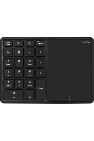 2.4g+bt4.2 Kablosuz Çift Modlu Sayısal Klavye Taşınabilir 22 Tuşlu Finansal Muhasebe Ofis Klavyesi Dokunmatik Yüzeyli Siyah
