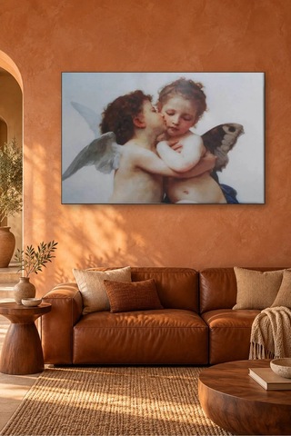 Fida Bouguereau Meleklerin İlk Öpücüğü Canvas Tablo Çok Renkli