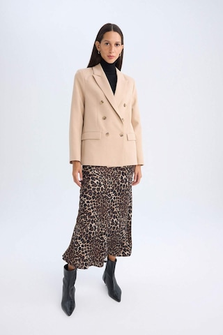 DeFacto Oversize Geniş Kalıp Ceket Yaka Düğmeli Basic Düz Blazer Ceket D4562AX24AUBG647 Bej