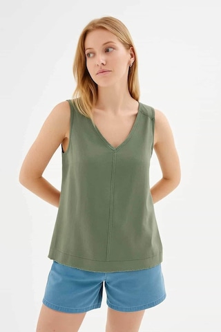 Fashion Friends V Yaka Haki Kadın Bluz 26y0530k1
