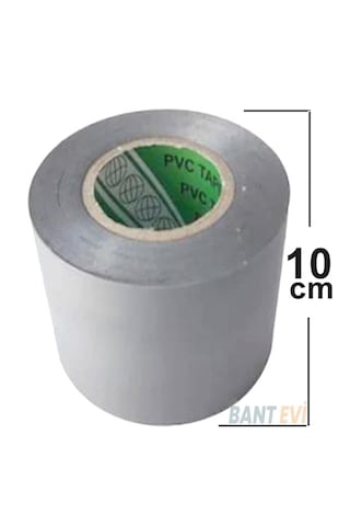 Gri Pvc Bant 10cmx25mt Geniş Gri İzole Bandı