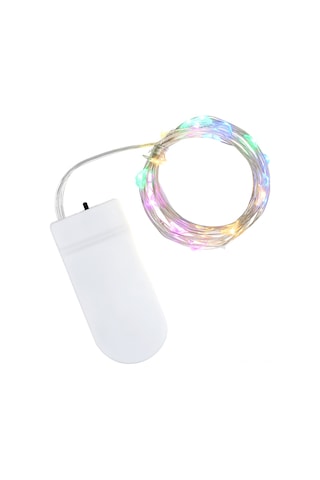 Teltree Pil Liçli Renkli Led İp Işığı 1m 10 Led, Noel Bayramı Dekorasyon, Pasta Çiçek Sepeti Aydınlatma, Esnek Bakır Tel, 4 Renk Seçeneği Çok Renkli