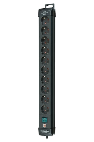 Brennenstuhl Premium Line 10'lu Priz 3 Metre Siyah