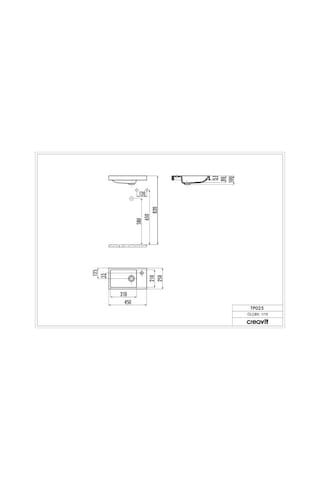 Creavit TP025 Elmas Lavabo 25 x 45 CM Beyaz