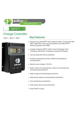 Solinved Sol-mppt330d 30 Amper Mppt Şarj Kontrol Cihazı