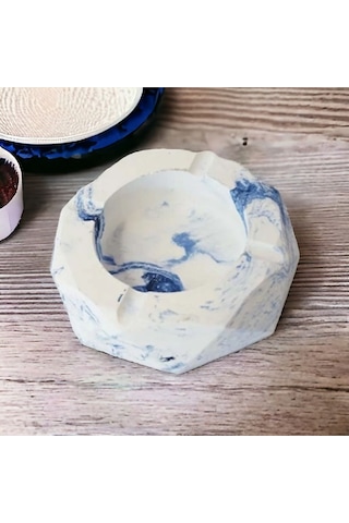 Mermer Desen El Yapımı Beton Dekoratif Küllük / Kül Tablası