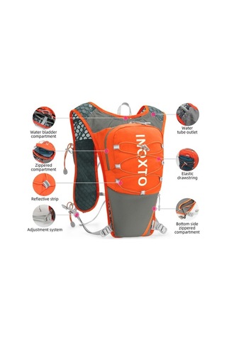 Didadodo Hafif 5l Nylon Koşu Sırt Çantası - Su Deposu İçerir, Siyah Doğa Yürüyüşü Uyumlu Siyah