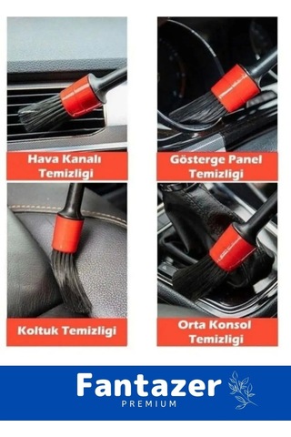 Özel Üretim Pratik Islak Kuru Otomobil Oto Araç Araba Klima Temizlik Detay Fırçası 5+1 Set