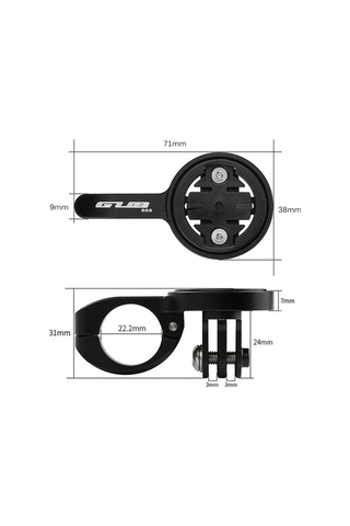 Ebitda 22.2mm Bisiklet Garmin, Bryton Montajı Siyah, 4 Adaptör İle Siyah