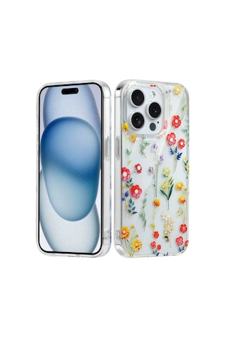 Apple iPhone Uyumlu 16 Pro Kılıf Solmayan Imd Baskı Desenli, Şeffaf Tpu+pc Botanik Kapak