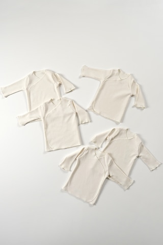 Tinylamb Krem Renk Bebek Kruvaze Set - 5 Parça Krem