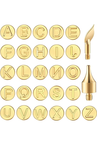 Tangshopping 28 Parça Ahşap Yakma Ucu Harfler Ahşap Yakma Araçları Kişiselleştirilmiş Setler, Oyma El Sanatları Için Ahşap Yakma Dıy