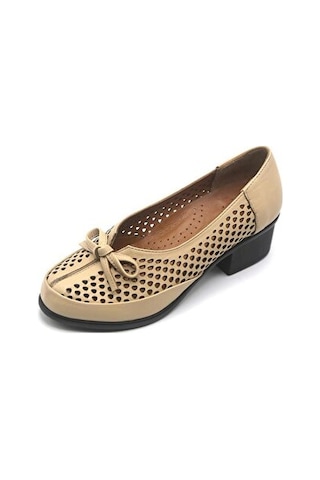 Castle Black 24556 Kadn Deri Comfort Ayakkabı Bej
