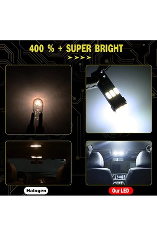 Dekoratif Led Ampul T10-15smd 4014 Canbus 12v Çift Beyaz