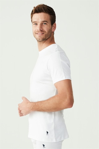 U.S. Polo Assn. U.s Polo Assn. 80197 Erkek 2'li Yuvarlak Yaka Yarım Kol Atlet-beyaz Beyaz
