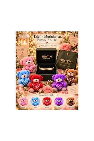 Sertifikalı 316l Çelik Kalp Uçlu Yılan Zincir Gold Bileklik & Kalpli Ayıcık Premium Hediye Seti Altın