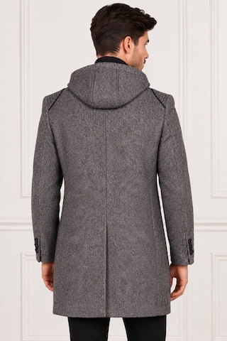 Plt9335 Dewberry Erkek Palto-diagonal Gri