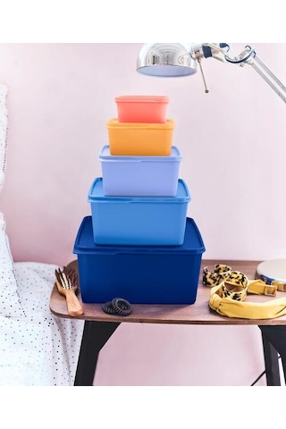 Tupperware Kare Saklama Kabı 5'li Set