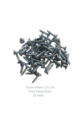Sunta Vidası, 3,5 X 16 Mm, 25 Adet, Yhb Vida 3,5 x 16