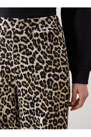 Lcwaıkıkı Classic Kahverengi Standart Fit Leopar Desenli Kadın Pantolon