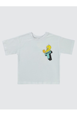 Tweety Kız Çocuk Tişört 6-9 Yaş Beyaz Beyaz