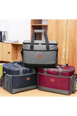 Yifomall 33l Gri Dışarıda Kullanıma Uygun Isıtma-soğutma Çantası, Su Geçirmez Oxford Kumaşı, Leakproof Tasarım, Çift Açılabilir Reşet, Günlük Yemek Ve Piknik İçin Uygun Çok Renkli