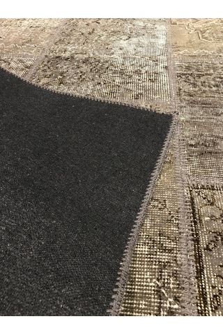 Patchwork Halı El Dokuma Kök Boya (459107309) Gri