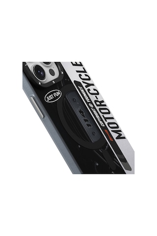 Apple Uyumlu iPhone 15 Pro Max Kılıf Magsafe Şarj Özellikli Youngkit Motorcycle Legend Serisi Kapak Siyah Siyah